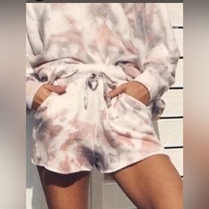 Free People intimately Tie-Dye Drawstring Athletic Shorts w/pockets & drawstring